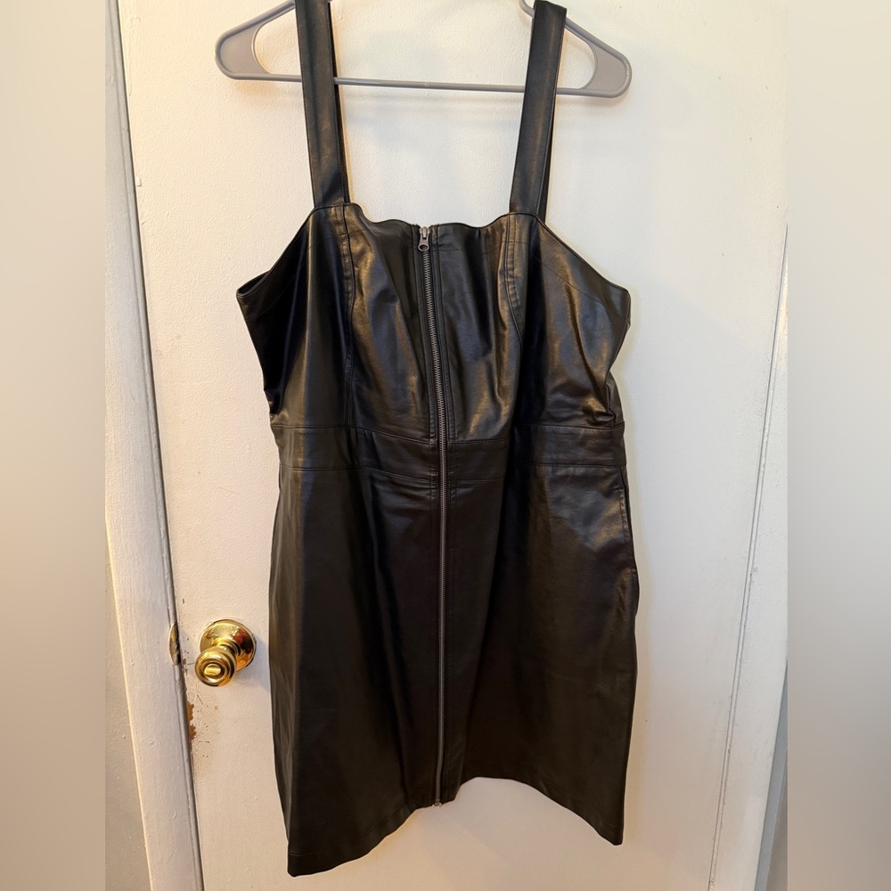 Wild Fable Black Faux Leather Mini Dress